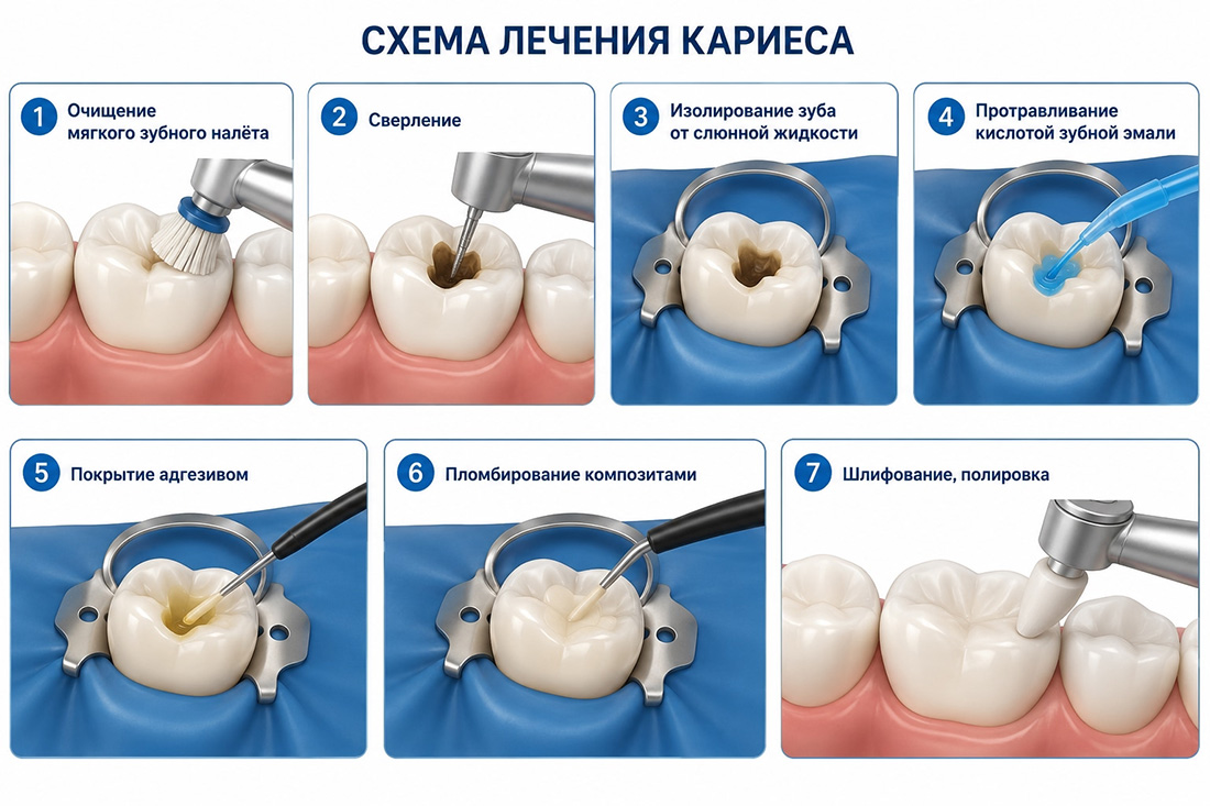 Лечение кариеса зубной поверхности